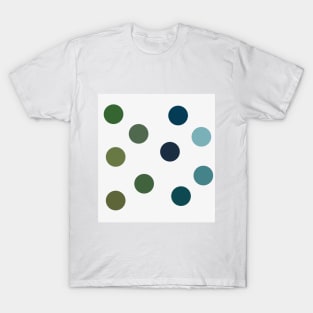 Scattered Green & Blue Circles T-Shirt